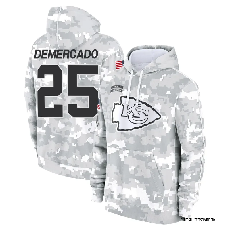 Youth Emari Demercado Kansas City Chiefs Camo Arctic 2024 Salute to Service Club Fleece Pullover Hoodie