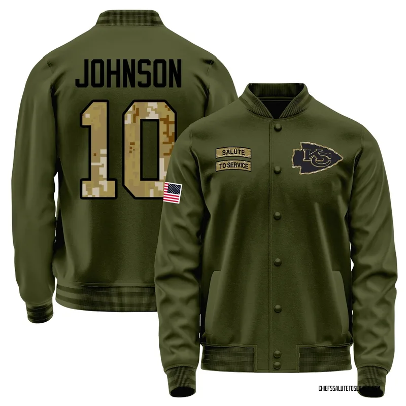 Youth Emmett Johnson Kansas City Chiefs Olive Salute to Service Sideline Performance Jacket