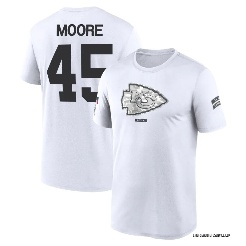 Youth Isaiah Moore Kansas City Chiefs Legend White 2024 Salute to Service Performance T-Shirt