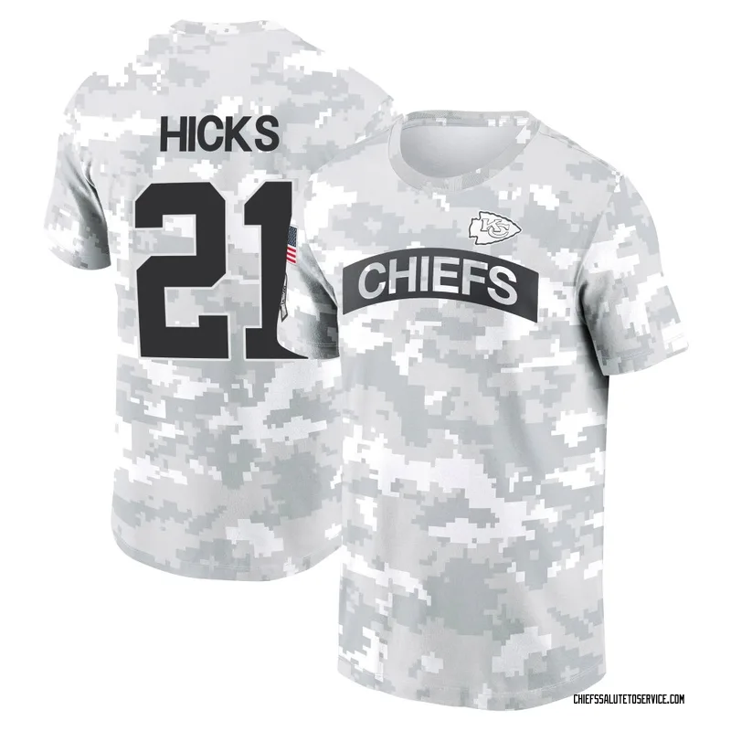Youth Jaden Hicks Kansas City Chiefs Camo Arctic 2024 Salute to Service Performance T-Shirt