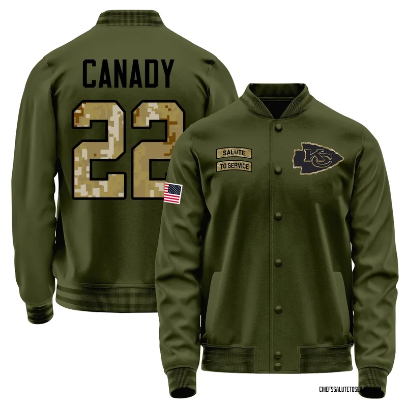 Youth Jadon Canady Kansas City Chiefs Olive Salute to Service Sideline Performance Jacket
