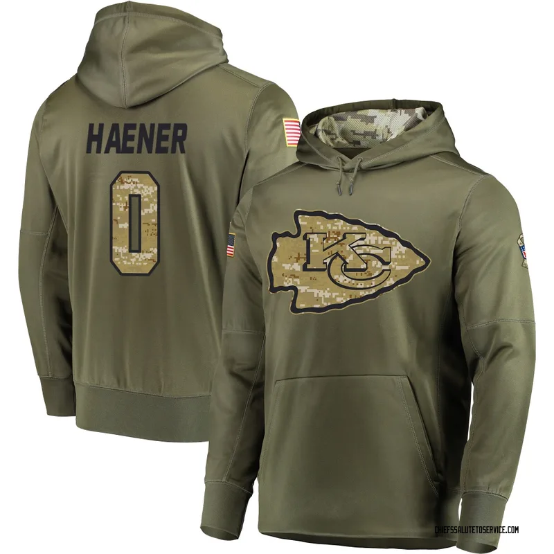 Youth Jake Haener Kansas City Chiefs Olive Salute to Service Pullover Hoodie