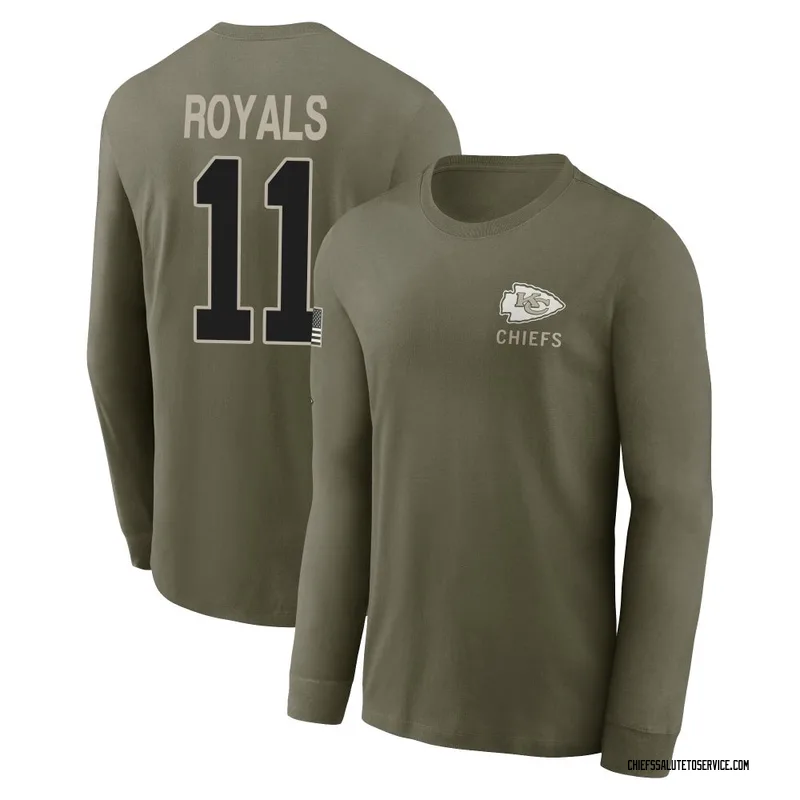 Youth Jalen Royals Kansas City Chiefs Olive 2025 Salute to Service Sideline Long Sleeve T-Shirt