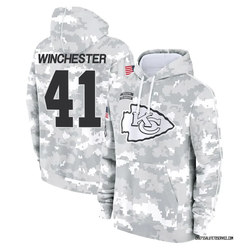 Youth James Winchester Kansas City Chiefs Camo Arctic 2024 Salute to Service Club Fleece Pullover Hoodie