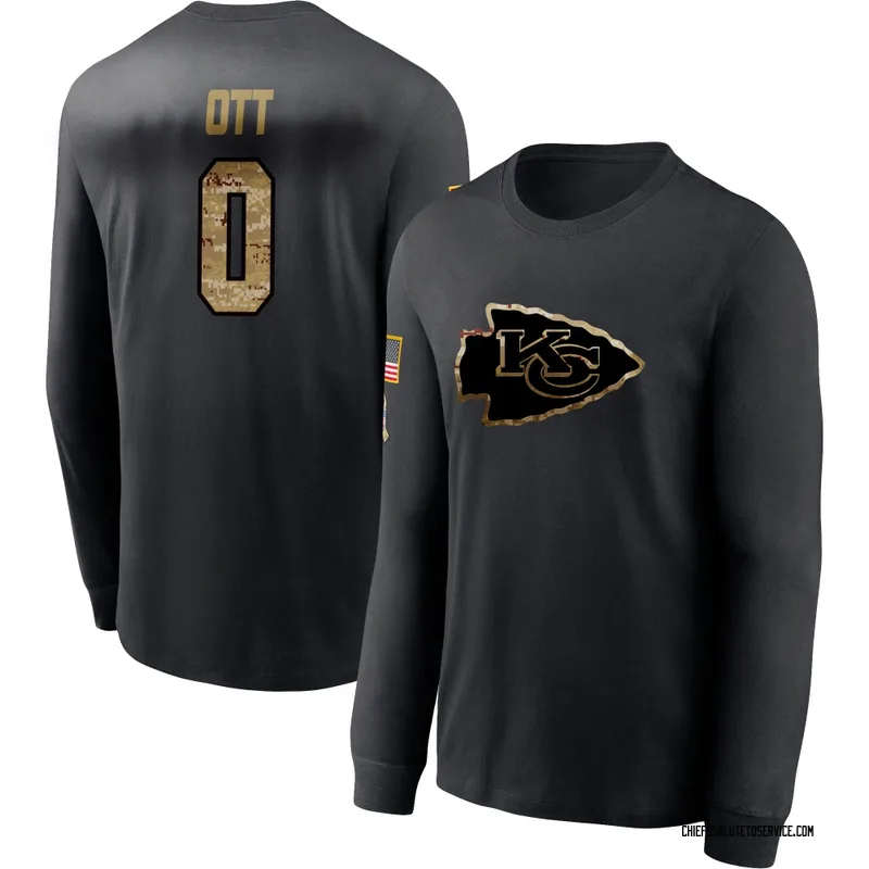 Youth Jaydn Ott Kansas City Chiefs Black 2020 Salute To Service Sideline Performance Long Sleeve T-Shirt