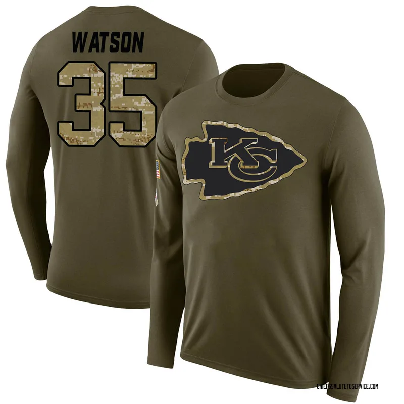 Youth Jaylen Watson Kansas City Chiefs Legend Olive Salute to Service Sideline Long Sleeve T-Shirt