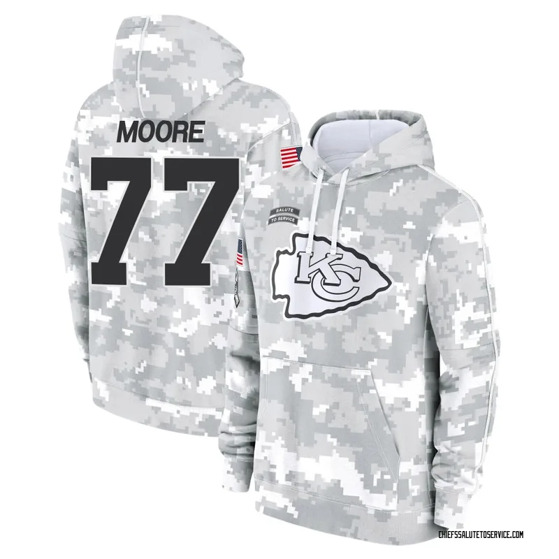 Youth Jaylon Moore Kansas City Chiefs Camo Arctic 2024 Salute to Service Club Fleece Pullover Hoodie