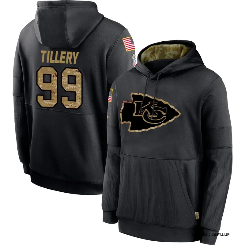 Youth Jerry Tillery Kansas City Chiefs Black 2020 Salute to Service Sideline Performance Pullover Hoodie