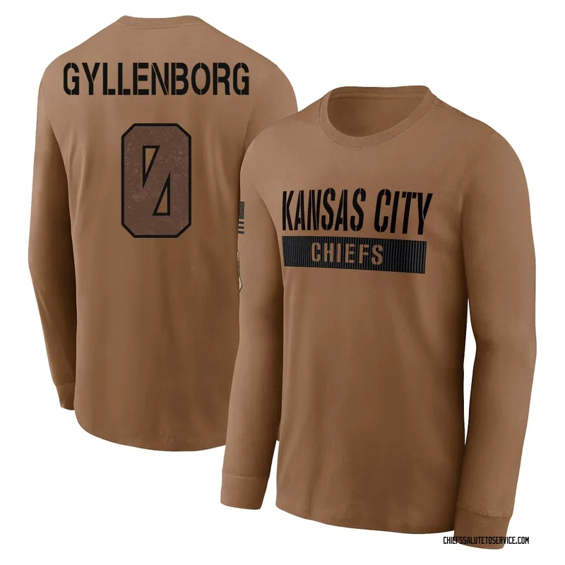 Youth John Michael Gyllenborg Kansas City Chiefs Brown 2023 Salute To Service Long Sleeve T-Shirt