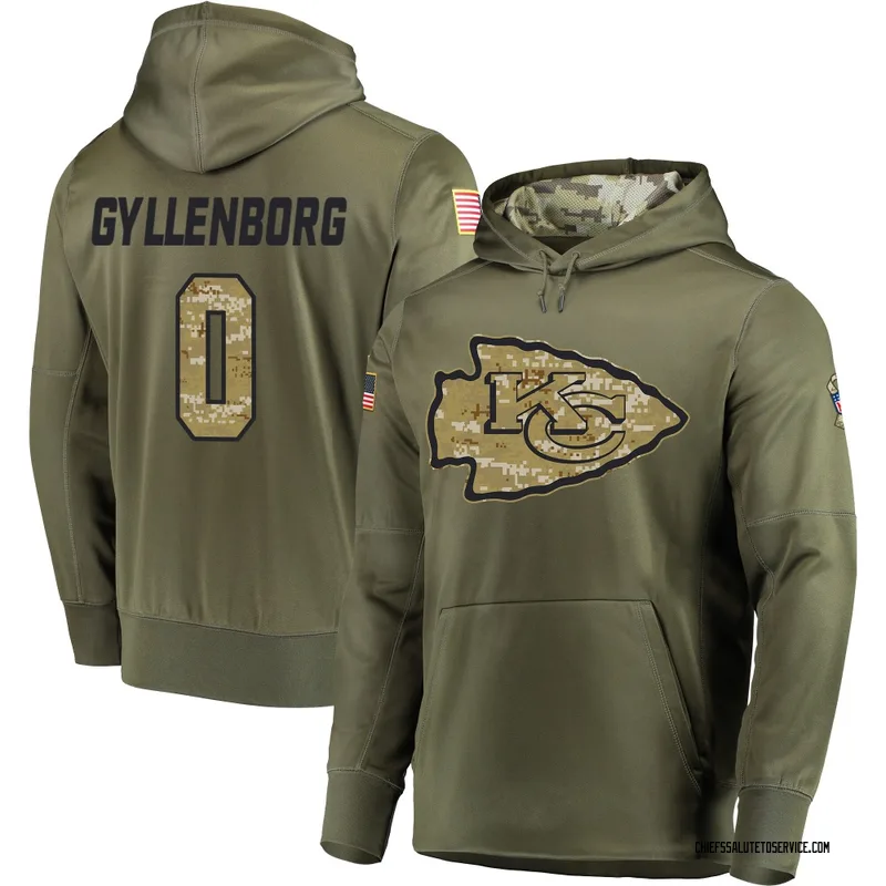 Youth John Michael Gyllenborg Kansas City Chiefs Olive Salute to Service Pullover Hoodie