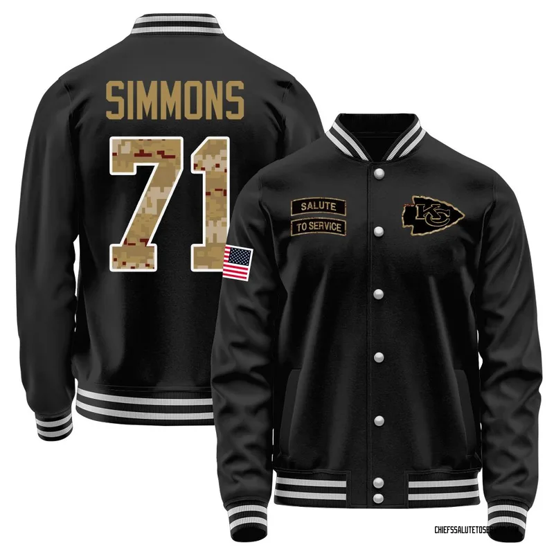 Youth Josh Simmons Kansas City Chiefs Black Salute to Service Sideline Performance Jacket