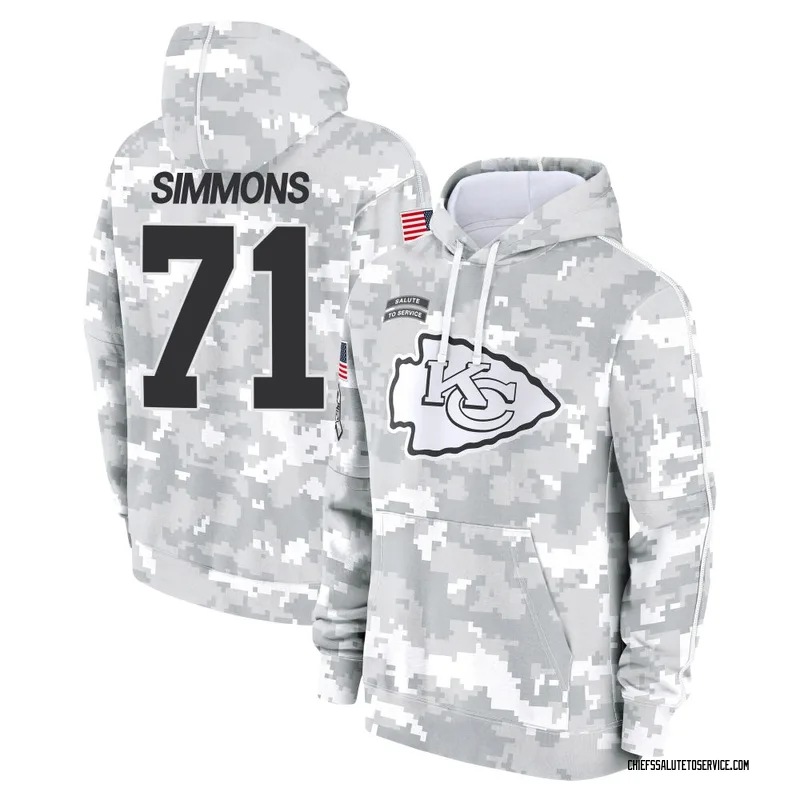 Youth Josh Simmons Kansas City Chiefs Camo Arctic 2024 Salute to Service Club Fleece Pullover Hoodie