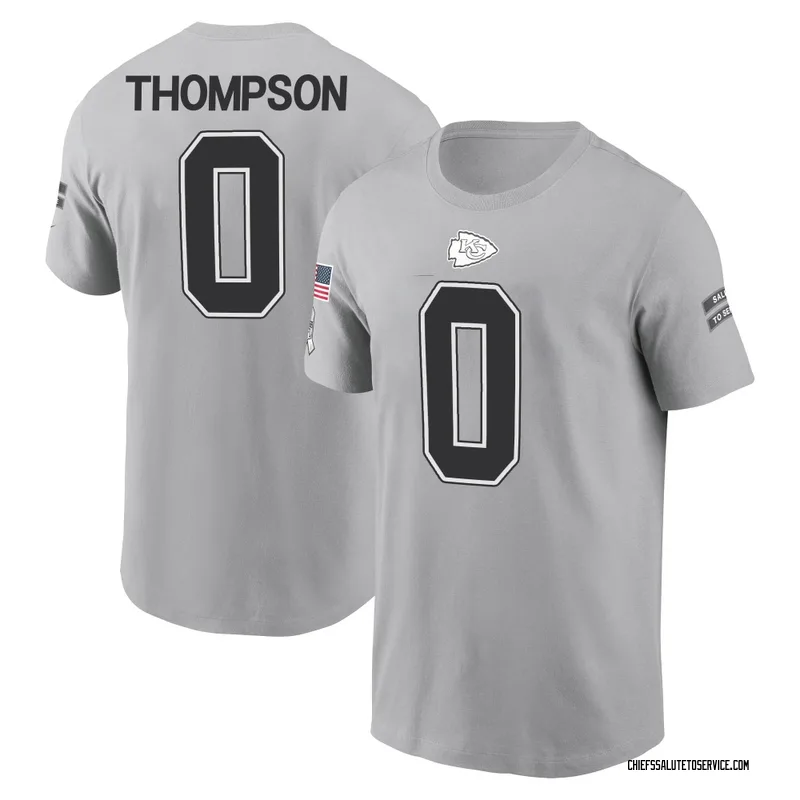 Youth Josh Thompson Kansas City Chiefs Gray 2024 Salute to Service Name & Number T-Shirt