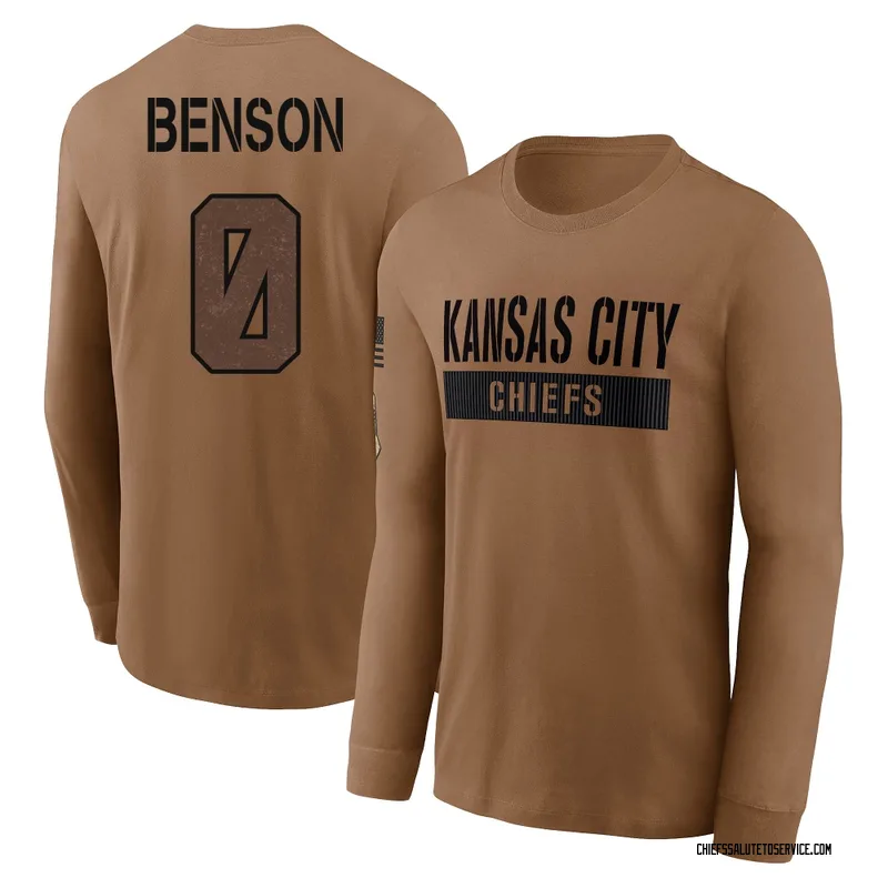 Youth Kahlil Benson Kansas City Chiefs Brown 2023 Salute To Service Long Sleeve T-Shirt
