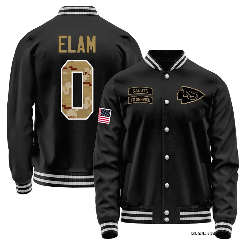 Youth Kaiir Elam Kansas City Chiefs Black Salute to Service Sideline Performance Jacket