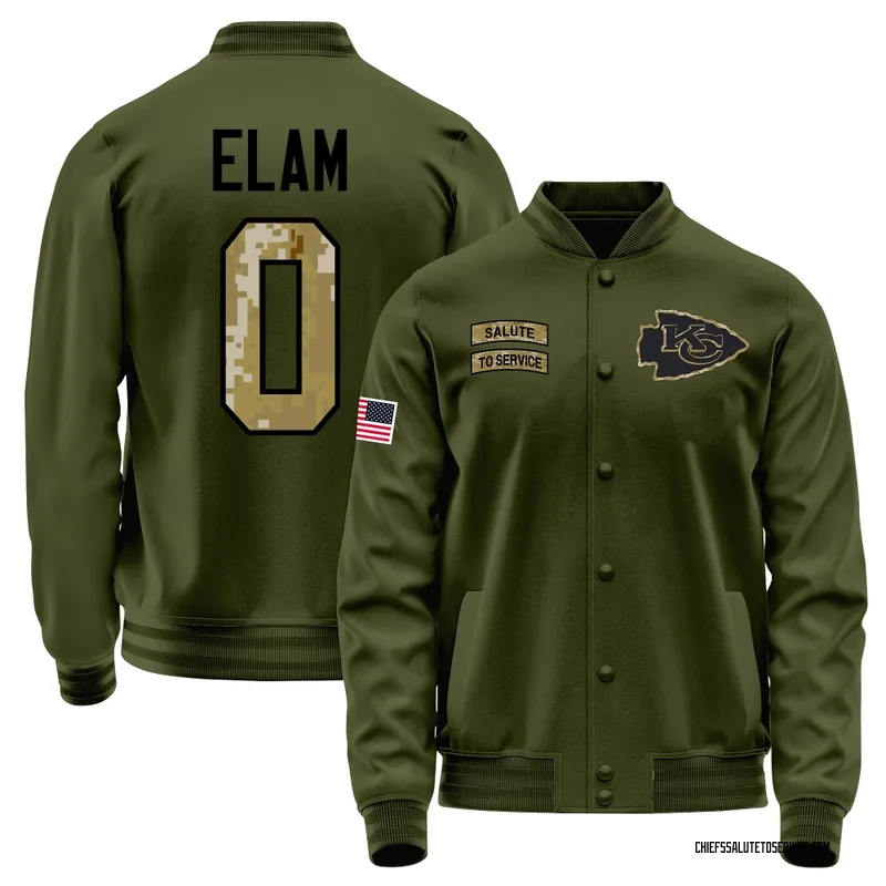 Youth Kaiir Elam Kansas City Chiefs Olive Salute to Service Sideline Performance Jacket