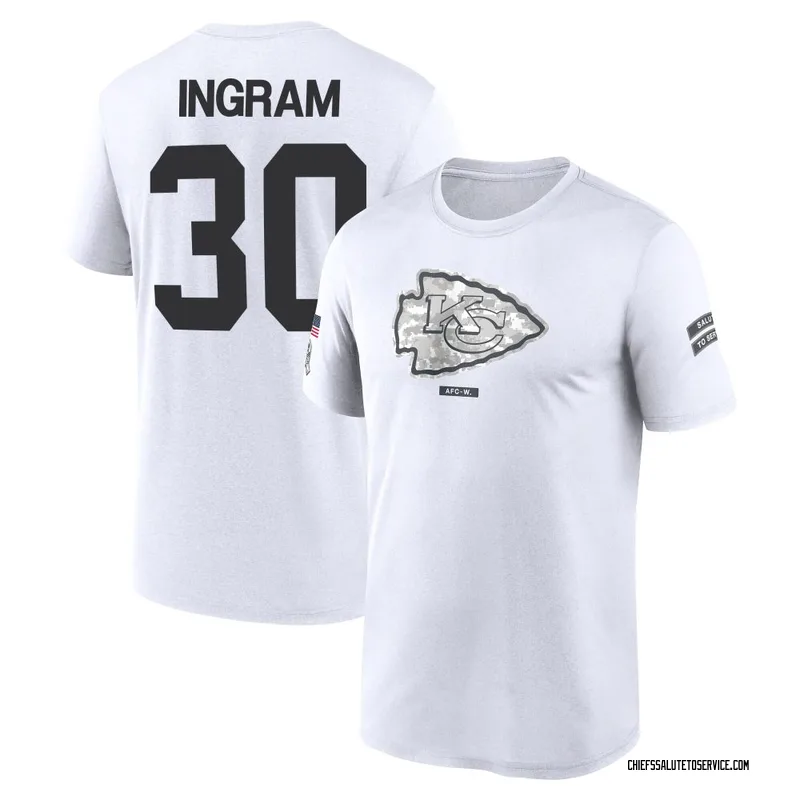 Youth Keaontay Ingram Kansas City Chiefs Legend White 2024 Salute to Service Performance T-Shirt