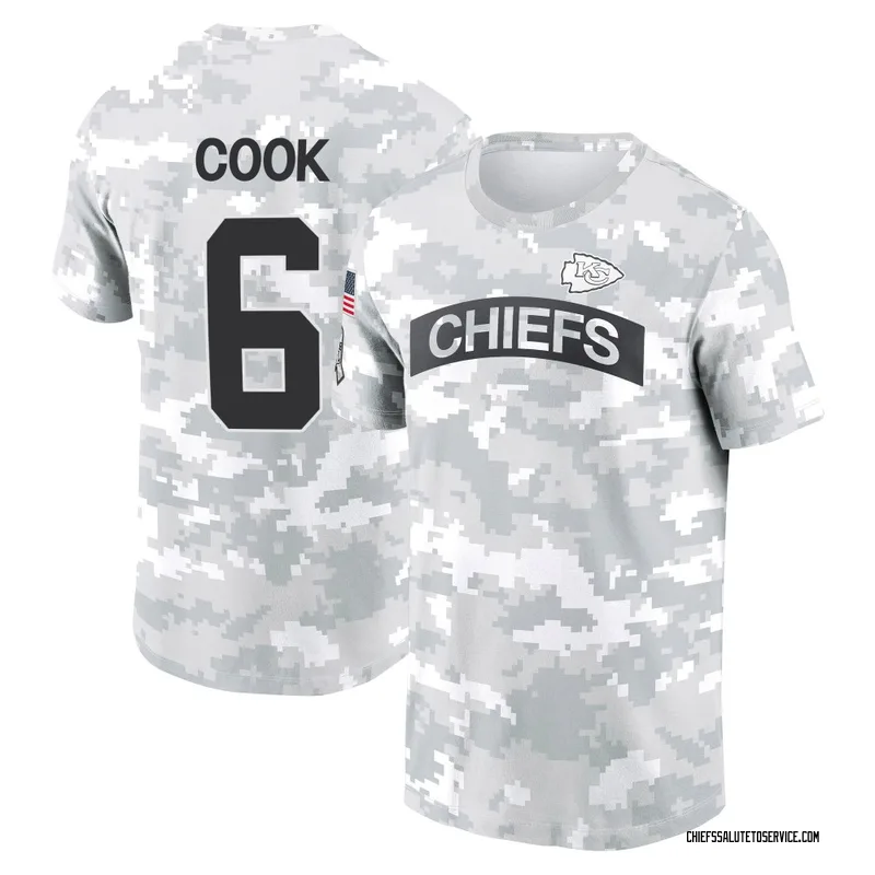 Youth Kenny Cook Kansas City Chiefs Camo Arctic 2024 Salute to Service Performance T-Shirt