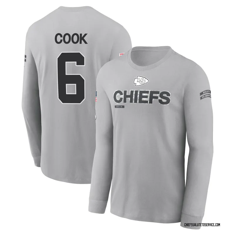 Youth Kenny Cook Kansas City Chiefs Gray 2024 Salute to Service Long Sleeve T-Shirt