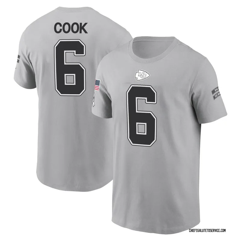 Youth Kenny Cook Kansas City Chiefs Gray 2024 Salute to Service Name & Number T-Shirt