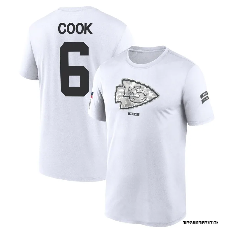 Youth Kenny Cook Kansas City Chiefs Legend White 2024 Salute to Service Performance T-Shirt