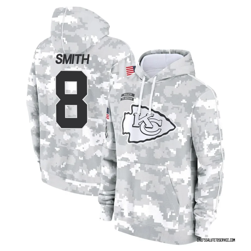 Youth Key'Shawn Smith Kansas City Chiefs Camo Arctic 2024 Salute to Service Club Fleece Pullover Hoodie