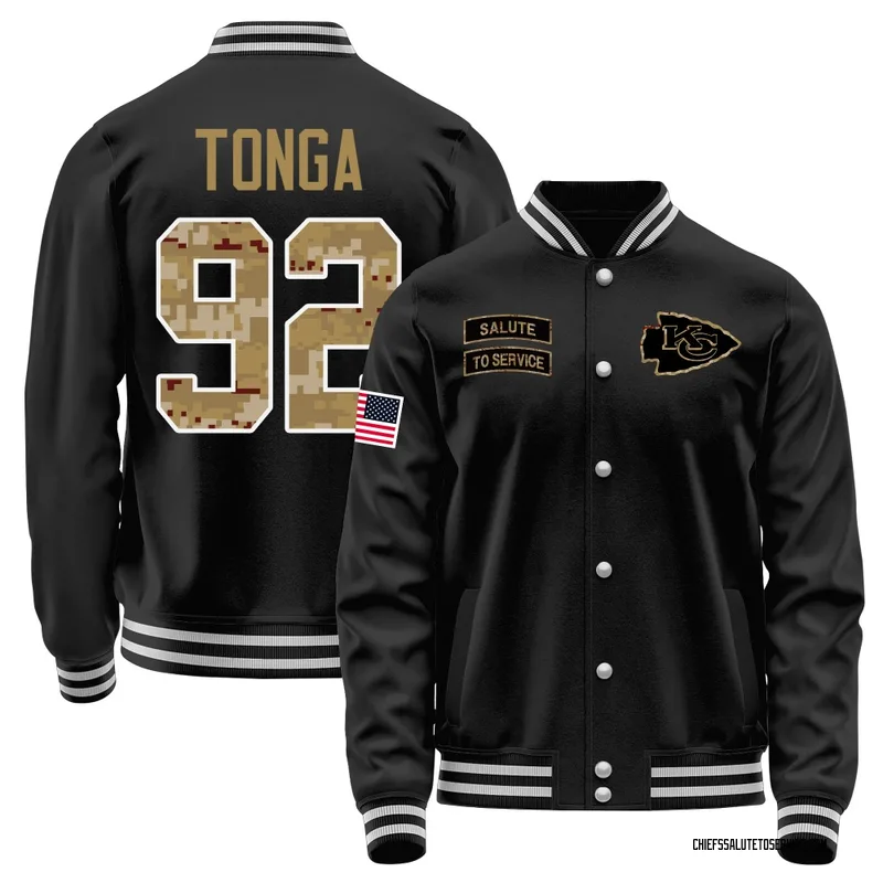 Youth Khyiris Tonga Kansas City Chiefs Black Salute to Service Sideline Performance Jacket