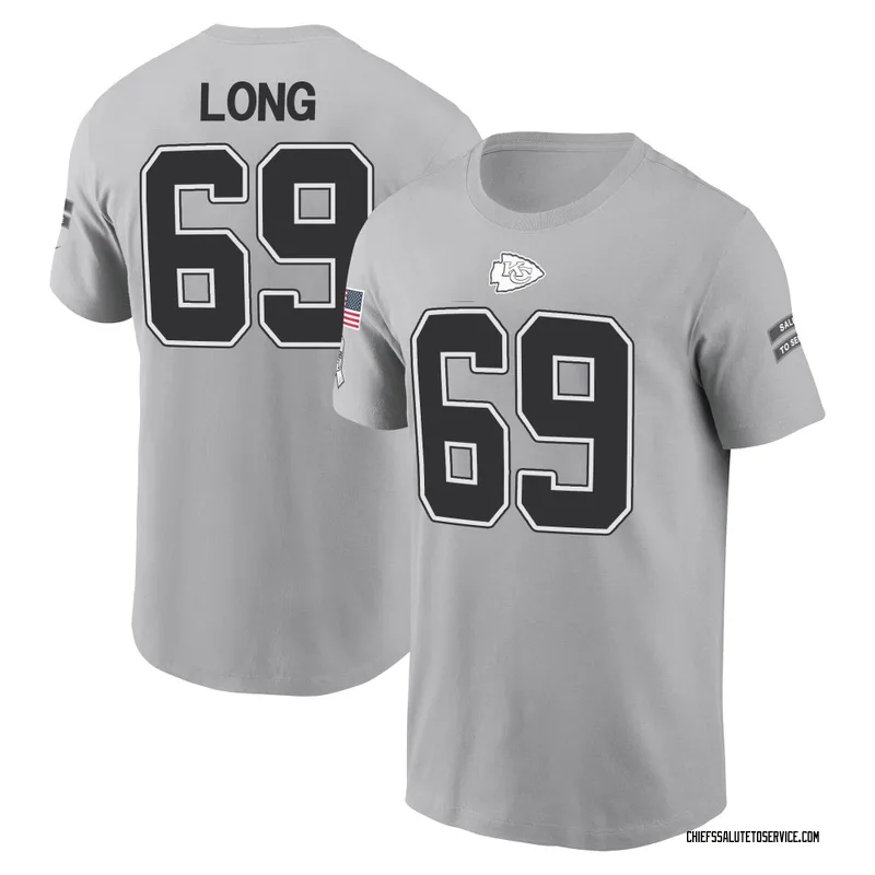 Youth Kyle Long Kansas City Chiefs Gray 2024 Salute to Service Name & Number T-Shirt