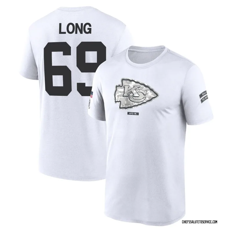 Youth Kyle Long Kansas City Chiefs Legend White 2024 Salute to Service Performance T-Shirt