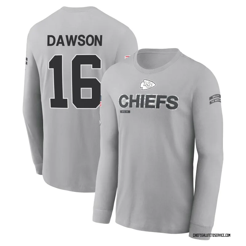 Youth Len Dawson Kansas City Chiefs Gray 2024 Salute to Service Long Sleeve T-Shirt
