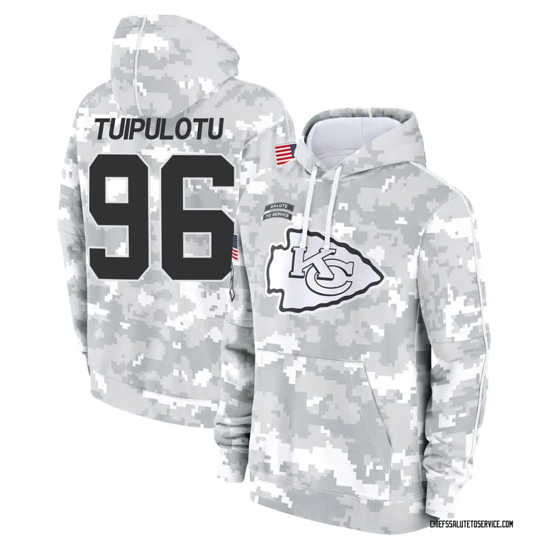 Youth Marlon Tuipulotu Kansas City Chiefs Camo Arctic 2024 Salute to Service Club Fleece Pullover Hoodie