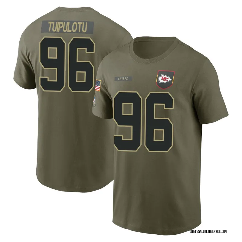 Youth Marlon Tuipulotu Kansas City Chiefs Olive 2025 Salute to Service Name & Number T-Shirt