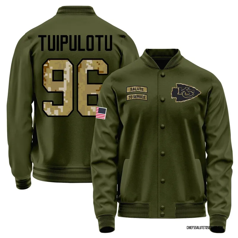 Youth Marlon Tuipulotu Kansas City Chiefs Olive Salute to Service Sideline Performance Jacket