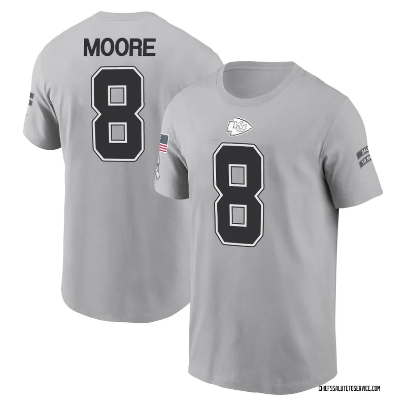 Youth Matt Moore Kansas City Chiefs Gray 2024 Salute to Service Name & Number T-Shirt