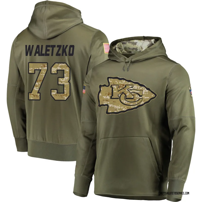 Youth Matt Waletzko Kansas City Chiefs Olive Salute to Service Pullover Hoodie