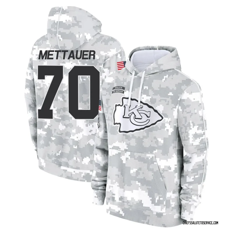 Youth McKade Mettauer Kansas City Chiefs Camo Arctic 2024 Salute to Service Club Fleece Pullover Hoodie