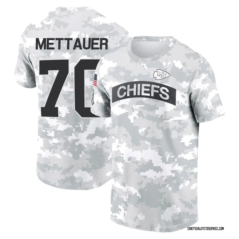 Youth McKade Mettauer Kansas City Chiefs Camo Arctic 2024 Salute to Service Performance T-Shirt