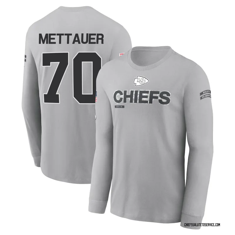Youth McKade Mettauer Kansas City Chiefs Gray 2024 Salute to Service Long Sleeve T-Shirt