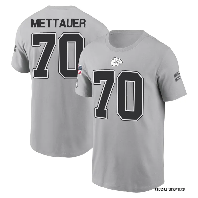 Youth McKade Mettauer Kansas City Chiefs Gray 2024 Salute to Service Name & Number T-Shirt