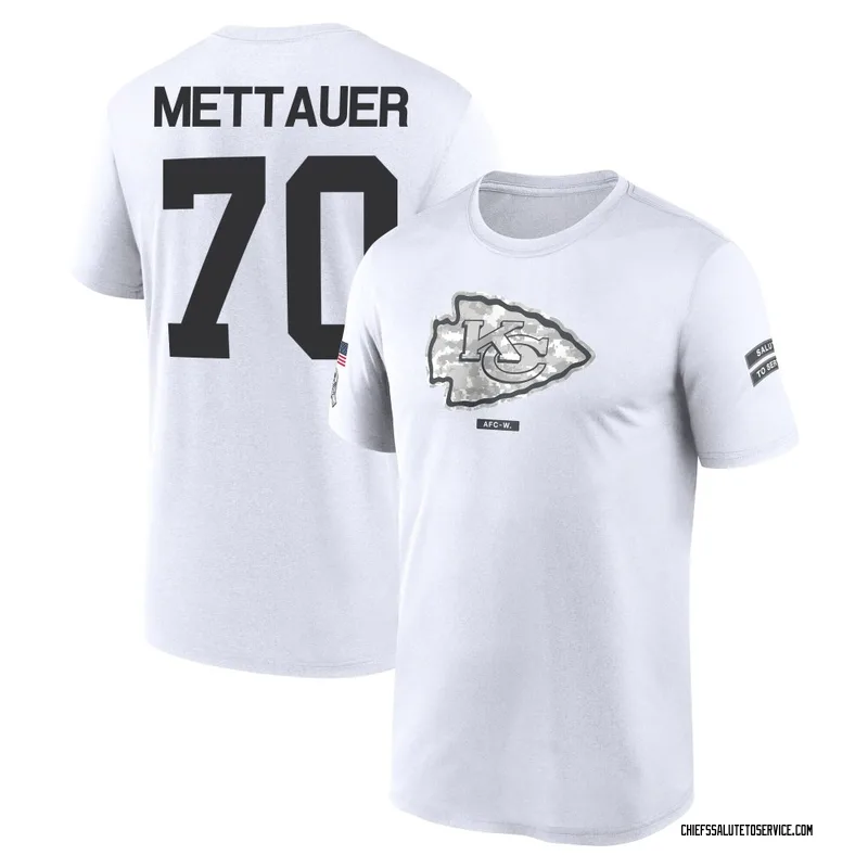Youth McKade Mettauer Kansas City Chiefs Legend White 2024 Salute to Service Performance T-Shirt