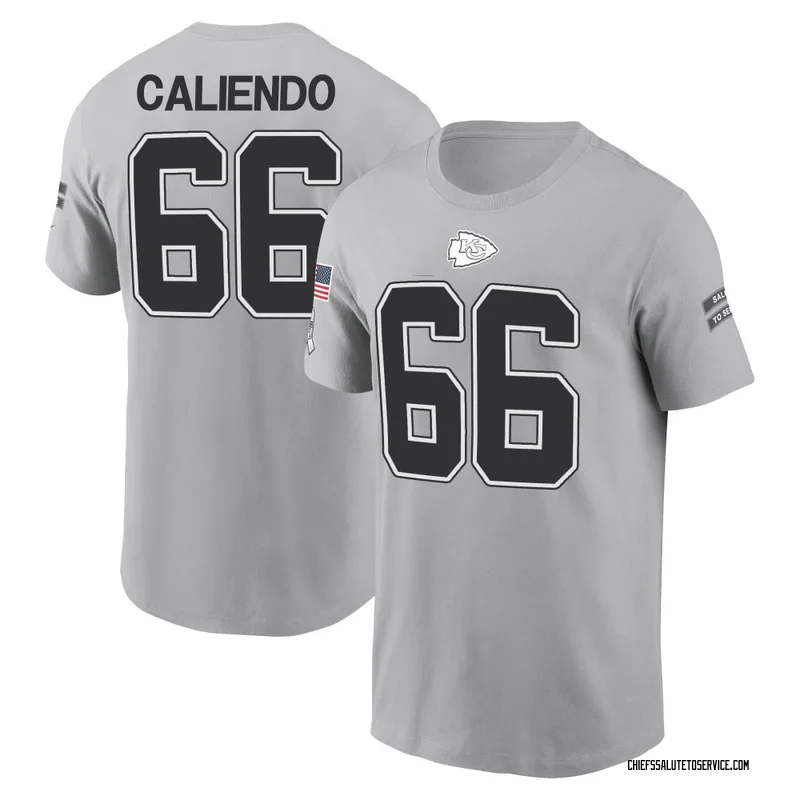 Youth Mike Caliendo Kansas City Chiefs Gray 2024 Salute to Service Name & Number T-Shirt