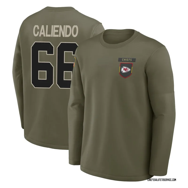 Youth Mike Caliendo Kansas City Chiefs Olive 2025 Salute to Service Sideline Coaches Long Sleeve T-Shirt