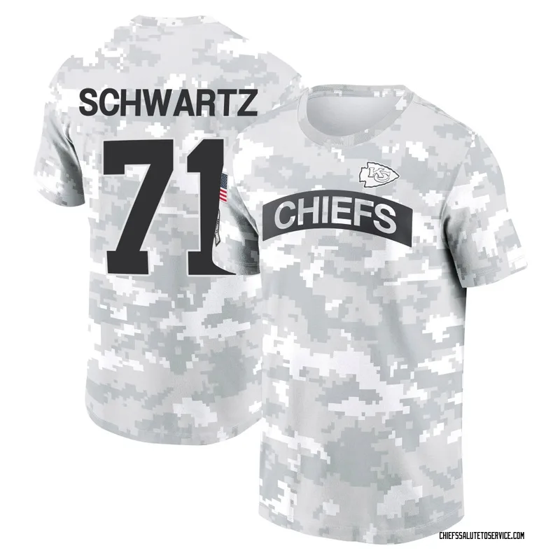 Youth Mitchell Schwartz Kansas City Chiefs Camo Arctic 2024 Salute to Service Performance T-Shirt