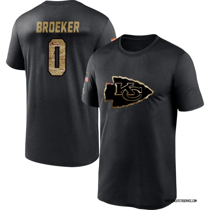 Youth Nick Broeker Kansas City Chiefs Black 2020 Salute To Service Performance T-Shirt