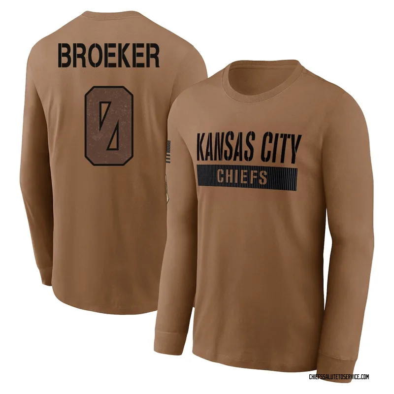 Youth Nick Broeker Kansas City Chiefs Brown 2023 Salute To Service Long Sleeve T-Shirt