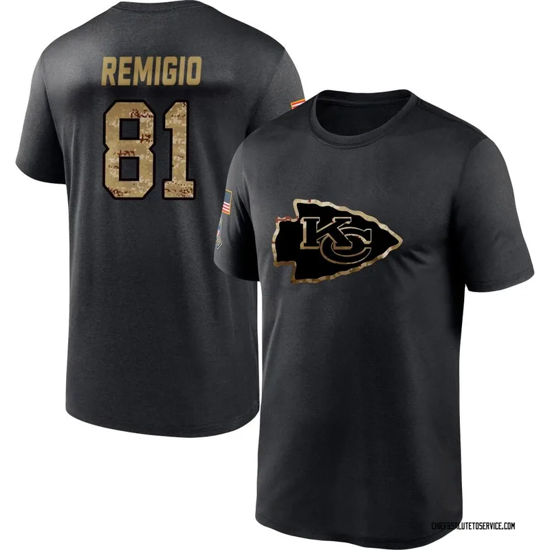 Youth Nikko Remigio Kansas City Chiefs Black 2020 Salute To Service Performance T-Shirt