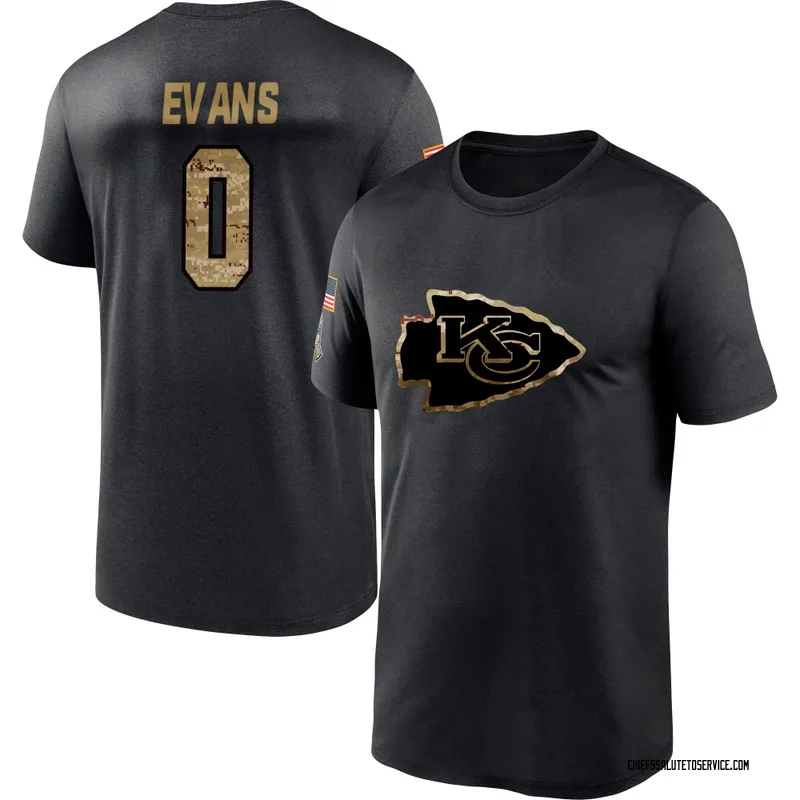 Youth Omari Evans Kansas City Chiefs Black 2020 Salute To Service Performance T-Shirt