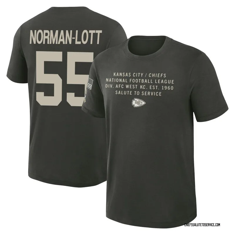Youth Omarr Norman-Lott Kansas City Chiefs Green Dark/ 2025 Salute to Service Sideline Slub T-Shirt