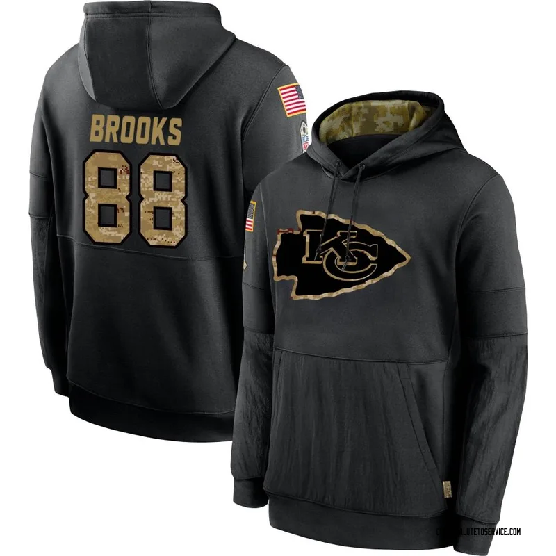 Youth Phillip Brooks Kansas City Chiefs Black 2020 Salute to Service Sideline Performance Pullover Hoodie