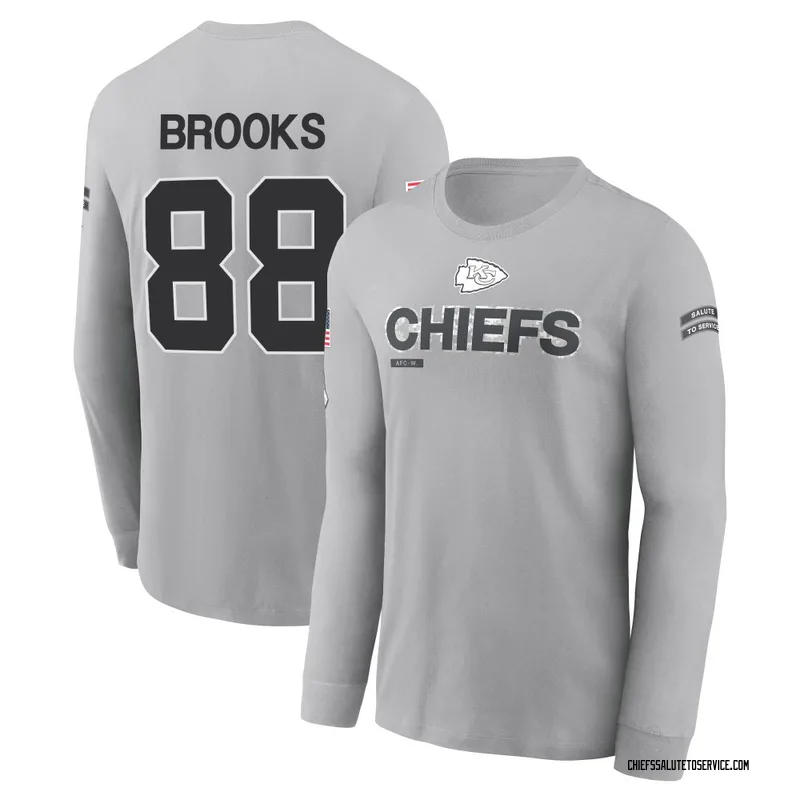 Youth Phillip Brooks Kansas City Chiefs Gray 2024 Salute to Service Long Sleeve T-Shirt
